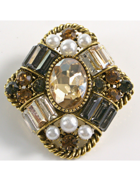 BROSZKA BROSZA WIKTORIAŃSKI MEDALION VINTAGE LOLITA AKCESORIA