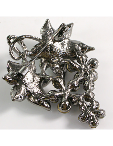 BROSZKA BROSZA KIŚĆ Z KWIATKAMI BORDOWE KWIATKI LOLITA AKCESORIA