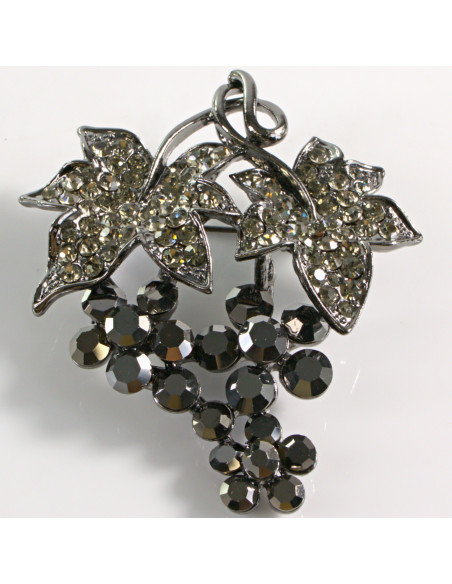 BROSZKA BROSZA KIŚĆ Z KWIATKAMI GRAFITOWE KWIATKI LOLITA AKCESORIA