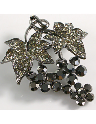 BROSZKA BROSZA KIŚĆ Z KWIATKAMI GRAFITOWE...