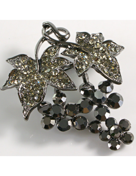 BROSZKA BROSZA KIŚĆ Z KWIATKAMI GRAFITOWE KWIATKI LOLITA AKCESORIA