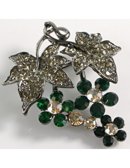 BROSZKA BROSZA KIŚĆ Z KWIATKAMI ZIELONE KWIATKI LOLITA AKCESORIA