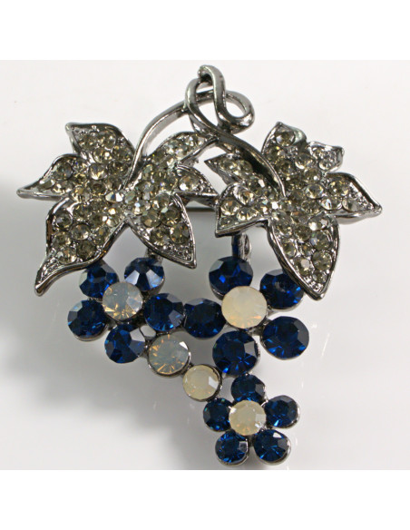 BROSZKA BROSZA KIŚĆ Z KWIATKAMI GRANATOWE KWIATKI LOLITA AKCESORIA