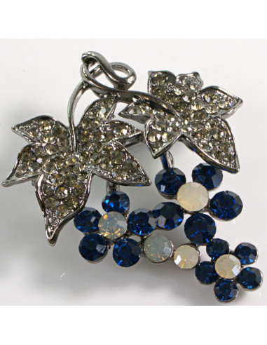 BROSZKA BROSZA KIŚĆ Z KWIATKAMI GRANATOWE...