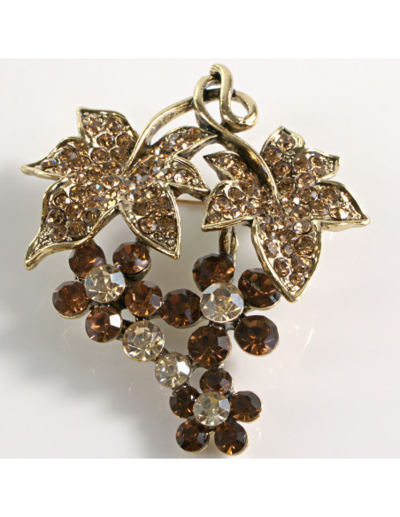 BROSZKA BROSZA KIŚĆ Z KWIATKAMI BRĄZOWO - ZŁOTE KWIATKI LOLITA AKCESORIA