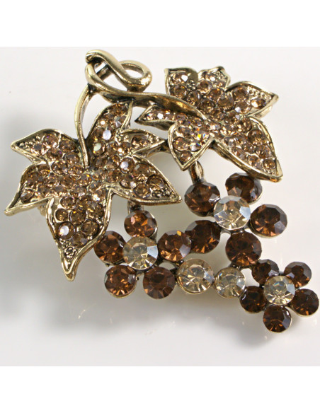 BROSZKA BROSZA KIŚĆ Z KWIATKAMI BRĄZOWO - ZŁOTE KWIATKI LOLITA AKCESORIA