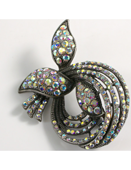 BROSZKA BROSZA GRAFITOWY ZAWIJAS z KOKARDĄ CRYSTAL AB LOLITA AKCESORIA