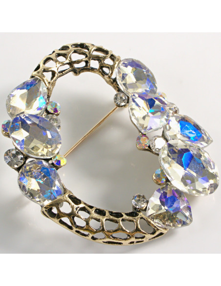 BROSZKA BROSZA ASYMETRYCZNY WIENIEC  CRYSTAL AB LOLITA AKCESORIA