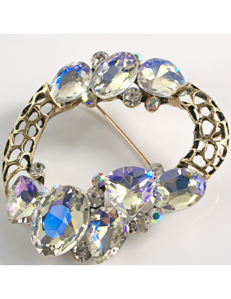 BROSZKA BROSZA ASYMETRYCZNY WIENIEC  CRYSTAL AB LOLITA AKCESORIA