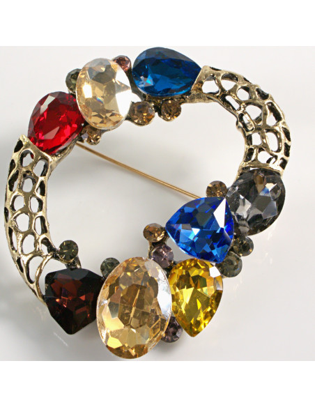 BROSZKA BROSZA ASYMETRYCZNY KOLOROWY WIENIEC   LOLITA AKCESORIA