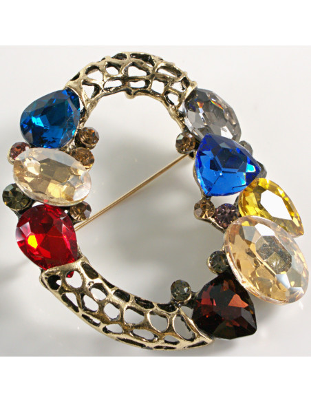 BROSZKA BROSZA ASYMETRYCZNY KOLOROWY WIENIEC   LOLITA AKCESORIA