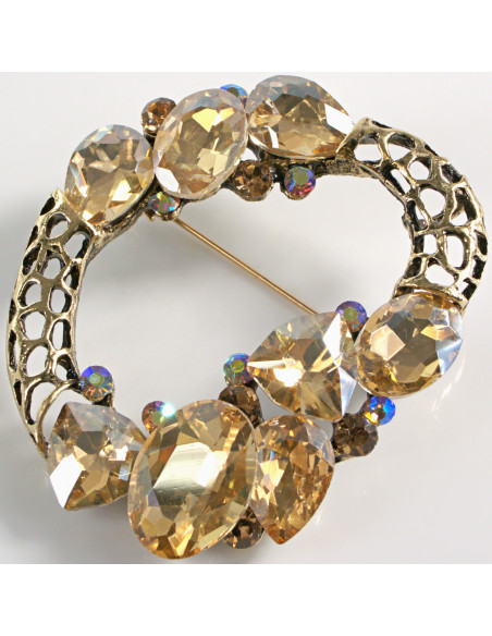 BROSZKA BROSZA ASYMETRYCZNY WIENIEC ZŁOTY LOLITA AKCESORIA