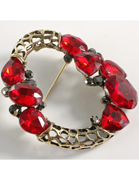 BROSZKA BROSZA ASYMETRYCZNY WIENIEC CZERWONY LOLITA AKCESORIA