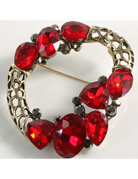 BROSZKA BROSZA ASYMETRYCZNY WIENIEC CZERWONY LOLITA AKCESORIA