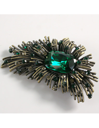 BROSZKA BROSZA ASYMETRYCZNA Z ZIELONYM...