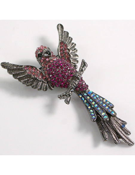 BROSZKA BROSZA KOLOROWY PTAK PAPUGA Z KAMIENIAMI LOLITA AKCESORIA