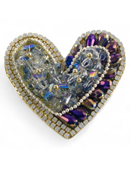 BROSZKA BROSZA  SERCE SERDUSZKO Z KAMIENIAMI  LOLITA AKCESORIA