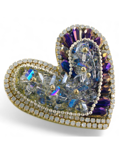 BROSZKA BROSZA  SERCE SERDUSZKO Z KAMIENIAMI  LOLITA AKCESORIA