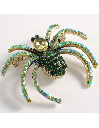 BROSZKA BROSZA  KLASYCZNY ZIELONY PAJĄK...