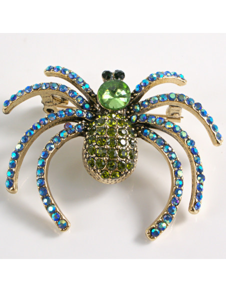 BROSZKA BROSZA  KLASYCZNY ZIELONo - NIEBIESKI PAJĄK  LOLITA AKCESORIA