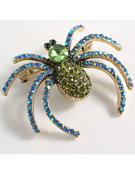 BROSZKA BROSZA  KLASYCZNY ZIELONo - NIEBIESKI PAJĄK  LOLITA AKCESORIA