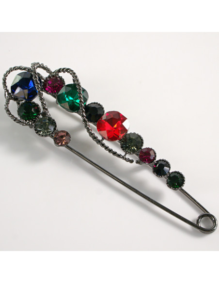 BROSZKA BROSZA DUŻA AGRAFKA Z KAMIENIAMI LOLITA AKCESORIA