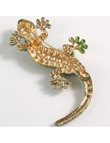 BROSZKA BROSZA ZIELONA JASZCZURKA SALAMANDRA...