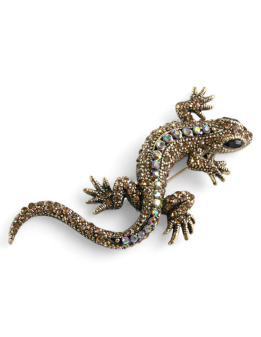 BROSZKA BROSZA STARE ZŁOTO  JASZCZURKA...