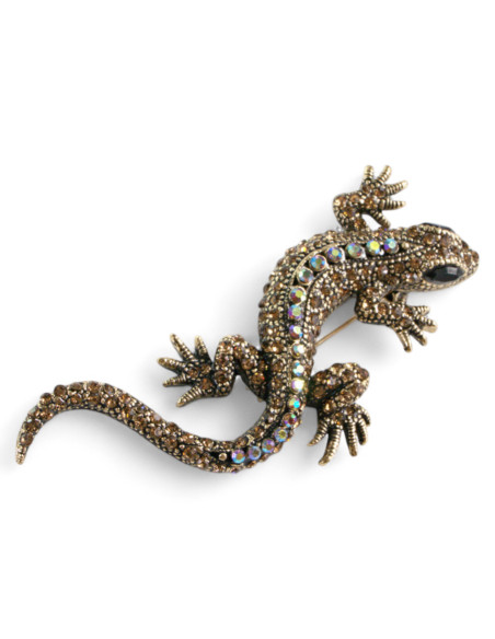 BROSZKA BROSZA STARE ZŁOTO  JASZCZURKA SALAMANDRA LOLITA AKCESORIA