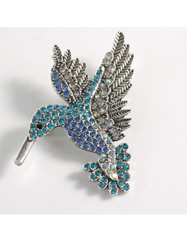 BROSZKA BROSZA NIEBIESKI PTAK PTASZEK KOLIBER...