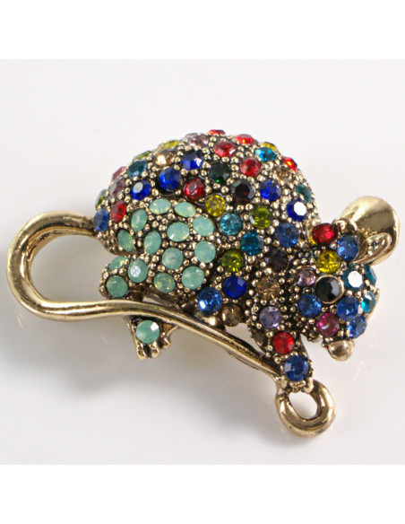 BROSZKA BROSZA KOLOROWA MYSZ MYSZKA Z KAMIENIAMI LOLITA AKCESORIA