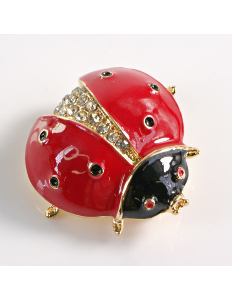 BROSZKA BROSZA EMALIOWANA CZERWONA BIEDRONKA  LOLITA AKCESORIA
