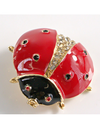 BROSZKA BROSZA EMALIOWANA CZERWONA BIEDRONKA...