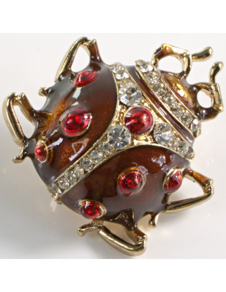 BROSZKA BROSZA EMALIOWANA BORDOWA  BIEDRONKA  LOLITA AKCESORIA