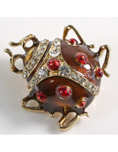 BROSZKA BROSZA EMALIOWANA BORDOWA  BIEDRONKA...