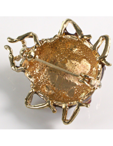 BROSZKA BROSZA EMALIOWANA BORDOWA  BIEDRONKA...