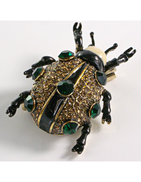 BROSZKA BROSZA BIEDRONKA Z KAMIENIAMI STARE ZŁOTO LOLITA AKCESORIA