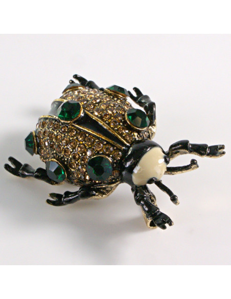 BROSZKA BROSZA BIEDRONKA Z KAMIENIAMI STARE ZŁOTO LOLITA AKCESORIA