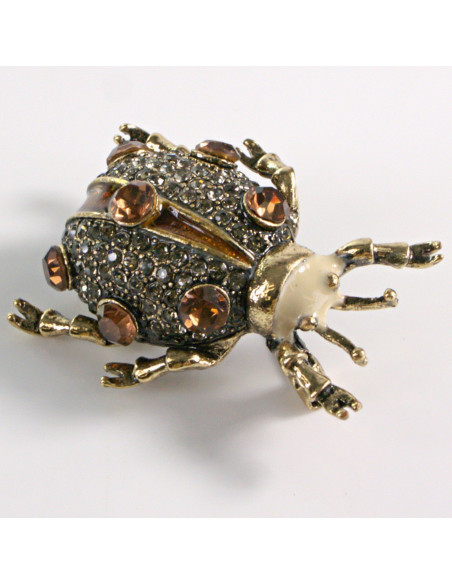 BROSZKA BROSZA BIEDRONKA Z KAMIENIAMI STARE ZŁOTO LOLITA AKCESORIA