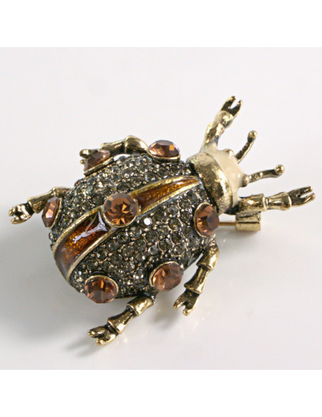 BROSZKA BROSZA BIEDRONKA Z KAMIENIAMI STARE ZŁOTO LOLITA AKCESORIA