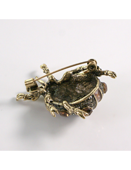 BROSZKA BROSZA BIEDRONKA Z KAMIENIAMI STARE ZŁOTO LOLITA AKCESORIA