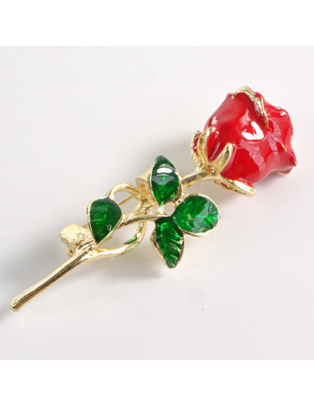 BROSZKA BROSZA EMALIOWANA CZERWONA RÓŻA LOLITA AKCESORIA
