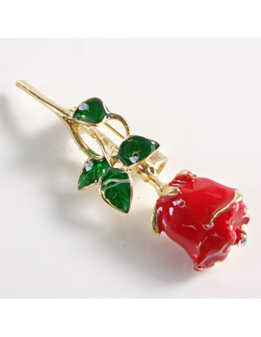 BROSZKA BROSZA EMALIOWANA CZERWONA RÓŻA LOLITA...