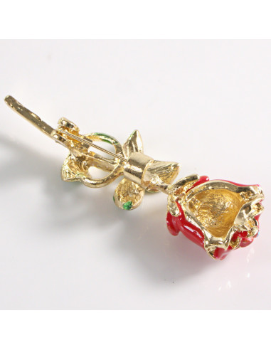 BROSZKA BROSZA EMALIOWANA CZERWONA RÓŻA LOLITA...