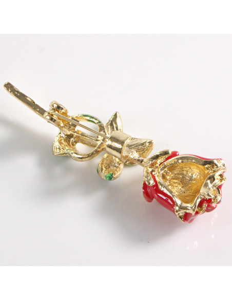 BROSZKA BROSZA EMALIOWANA CZERWONA RÓŻA LOLITA AKCESORIA