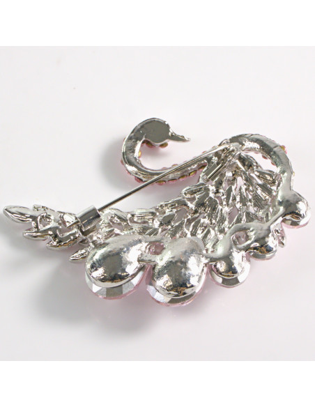 BROSZKA BROSZA RÓŻOWY  ŁABĘDŹ Z KAMIENIAMI LOLITA AKCESORIA