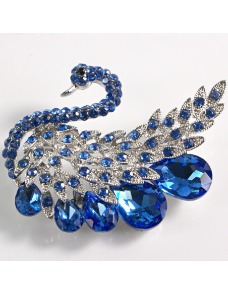 BROSZKA BROSZA NIEBIESKI  ŁABĘDŹ Z KAMIENIAMI LOLITA AKCESORIA
