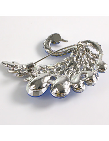 BROSZKA BROSZA NIEBIESKI  ŁABĘDŹ Z KAMIENIAMI...