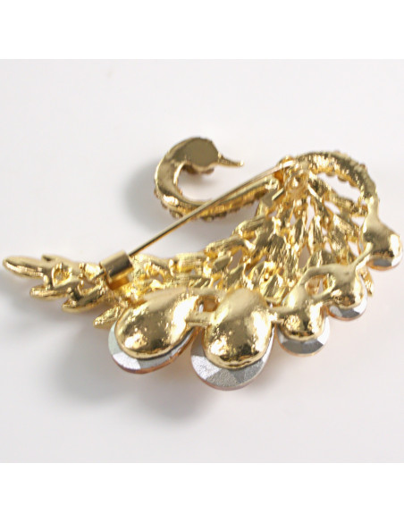 BROSZKA BROSZA ZŁOTY  ŁABĘDŹ Z KAMIENIAMI LOLITA AKCESORIA