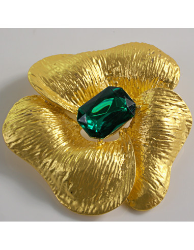 BROSZKA BROSZA MAXI ZŁOTY KWIAT Z OCZKIEM...